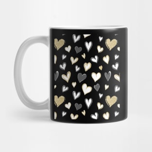 Black and Gold Hearts | Heart Decor | Romantic Valentines Day Mug